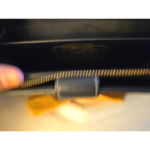 Coach Signature Round Zipper Zip Around Stripe Jacquard Wallet Black - Picture 9 of 12